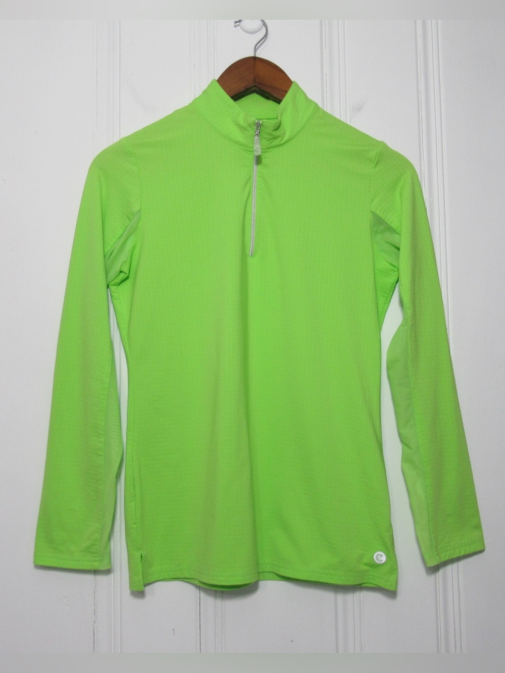 Bette & Court Neon Lime Quarter Zip Pullover Sun Shirt Size Small